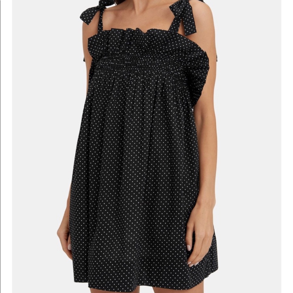 Ganni Black Tunic Polka Dot Cover-Up
